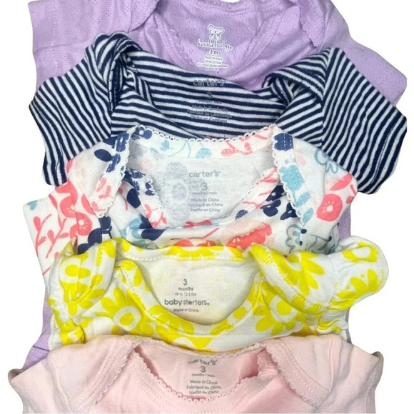Baby Girl Bodysuit Bundle – Carter’s, Koala Baby & Baby Starters – 5-Piece Set - Picture 2 of 7